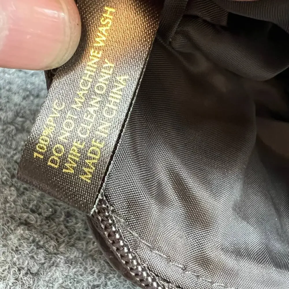 Estée Lauder Brown Leather Cosmetic Makeup Pouch Zip Travel Bag